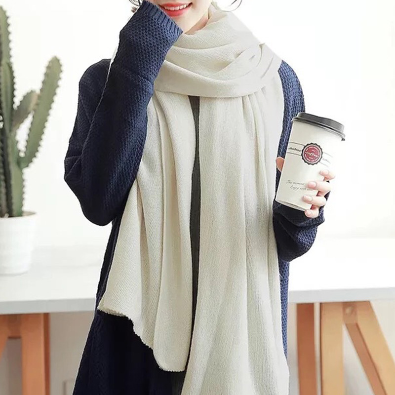 Solid Color Imitation Cashmere - Muffler Men Wool ulasan dan harga